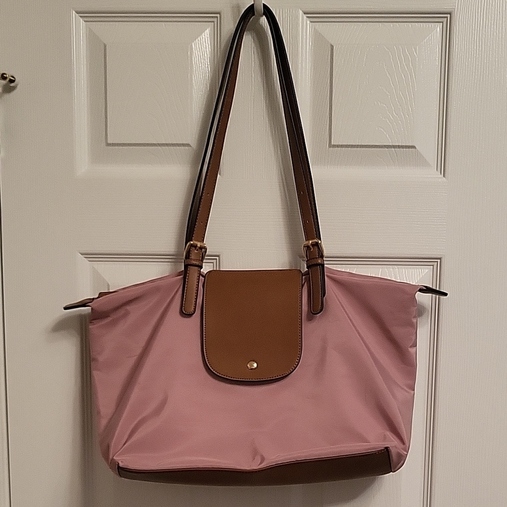 Pink and Brown Women's Tote Bag